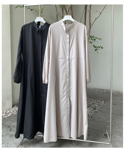 <br>シャツワンピース 長袖 レディース 大きいサイズ ロング マキシワンピース ロングシャツワンピ ぽわん袖 バルーンスリープ プリーツワンピ プリーツ きれいめ マキシ丈 無地 ワンピース ビッグシルエット カジュアル 送料無料