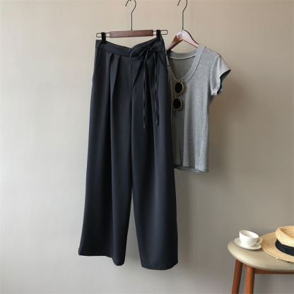 タックワイドパンツ フレアパンツ ワイドパンツ レディース バギーパンツ イージーパンツ ロングパンツ 春 秋 夏 スラックス ロング丈 ストレート ハイウエスト 上品 きれいめ 美脚 おしゃれ ゆったり カジュアル 着痩せ 通勤