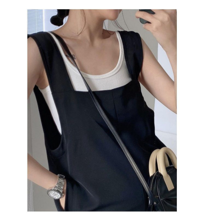 <br>薄手 ロペット パンツ レディース オールインワン 春 夏 きれいめ オーバーオール サロペ ワイドパンツ ワイド 大人 ロング丈 パンツ つなぎ サロペ ゆったり ロング丈 ノースリーブ オフィス オケージョン 楽ちん レイヤード 送料無料