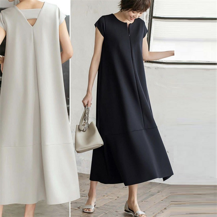 ワンピース 春 夏 レディース ノースリーブ ワンピース ロング丈 ロングワンピース Iライン きれいめ ドレス ワンピース お洒落 体型カバー 着痩せ 華奢見え スッキリ カジュアル オフィス 通勤 OL ノースリーブワンピース