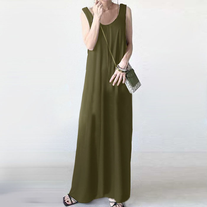 ジャンパースカート 50代 ロング 春 大人 大きいサイズ Vネック オールインワン レディース ロングワンピース ロングベスト ワンピース ジャンスカ ポケット スカート 重ね着 カジュアル 秋冬 きれいめ 大人可愛い 送料無料