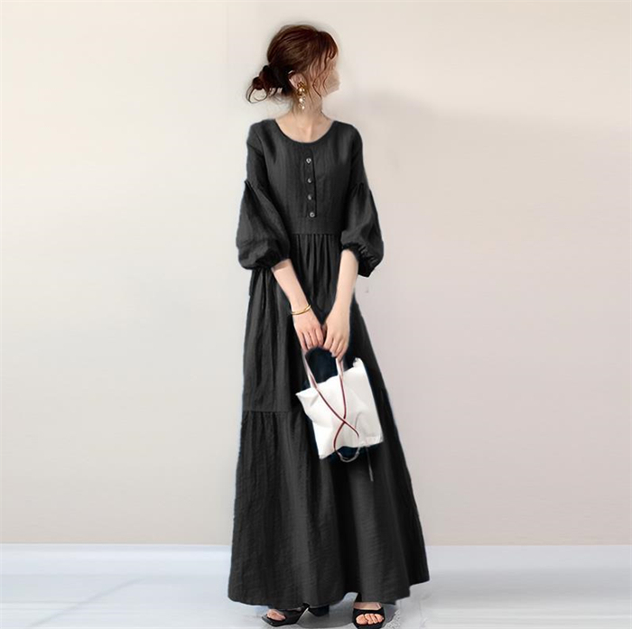 シャツワンピース 長袖 レディース 大きいサイズ ロング マキシワンピース ロングシャツワンピ きれいめ マキシ丈 無地 ワンピース ビッグシルエット カジュアル 透けない ロングシャツ 春 ぽわん袖シャツワンピース おしゃれ ゆったり 無地 送料無料
