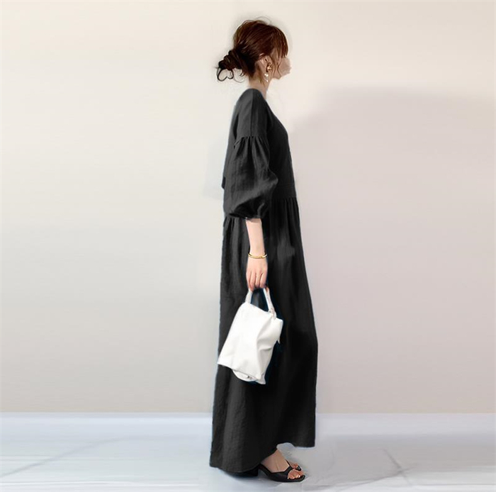 シャツワンピース 長袖 レディース 大きいサイズ ロング マキシワンピース ロングシャツワンピ きれいめ マキシ丈 無地 ワンピース ビッグシルエット カジュアル 透けない ロングシャツ 春 ぽわん袖シャツワンピース おしゃれ ゆったり 無地 送料無料