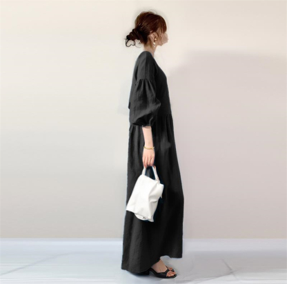 シャツワンピース 長袖 レディース 大きいサイズ ロング マキシワンピース ロングシャツワンピ きれいめ マキシ丈 無地 ワンピース ビッグシルエット カジュアル 透けない ロングシャツ 春 ぽわん袖シャツワンピース おしゃれ ゆったり 無地 送料無料