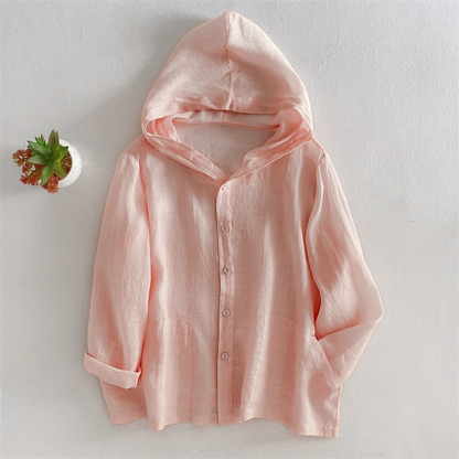 パーカー レディース uvカット 春 夏 カーディガン ショート丈 薄手 UV 麻風 ぽわん袖 涼しい アウター ライトアウター 長袖パーカー フード付き 帽子 ジャケット 羽織り 紫外線対策 トップス 長袖 無地 冷房対応 日焼け止め 通勤 送料無料