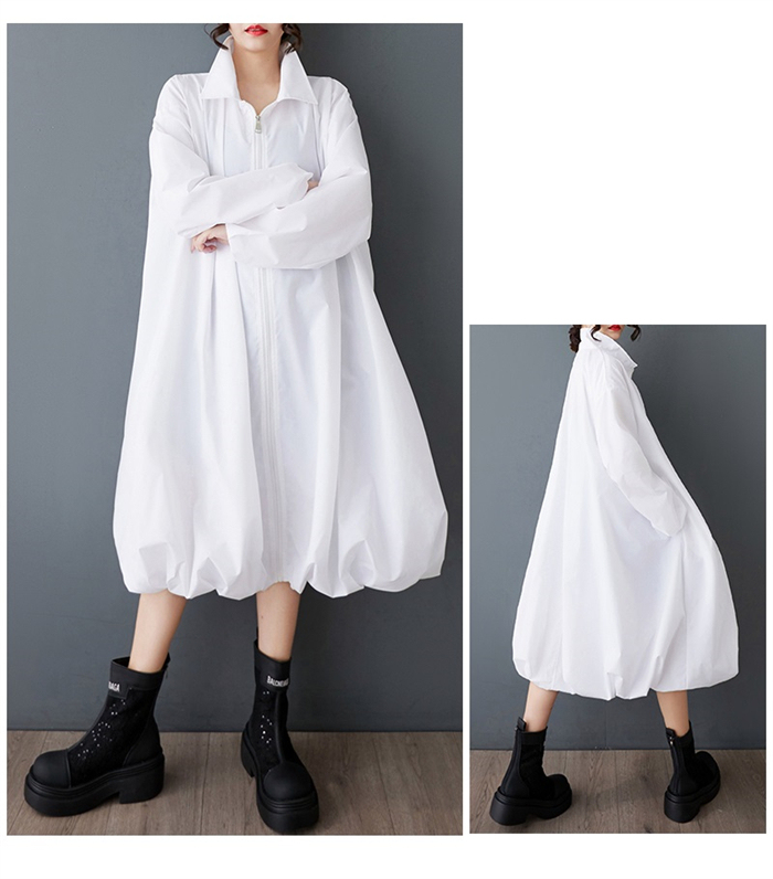 シャツワンピース 半袖 夏 レディース きれいめ バルーン 大きいサイズ カジュアル ロングワンピース ロング ワンピース マキシ丈 Uネック ウェストゴム バルーンスカート ひんやり シンプル 送料無料 フレンチスリーブ 体型カバー ゆったり