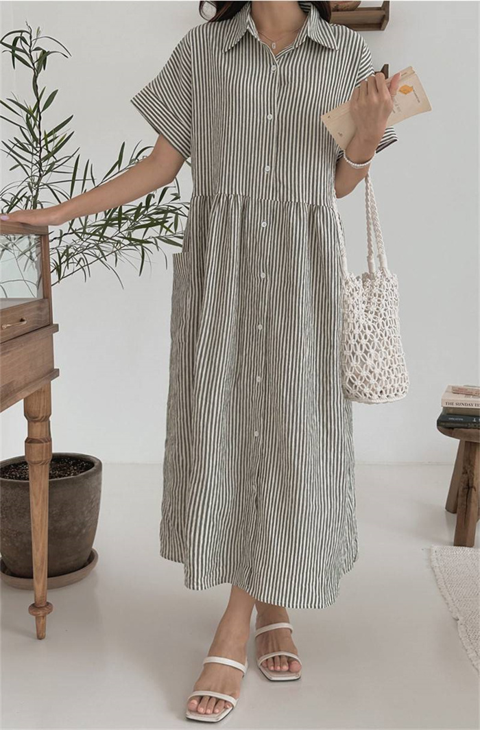 シャツワンピース レディース 低身長 半袖 ロングシャツワンピース 春夏 ロング マキシ マキシワンピース シンプル 大きいサイズ aライン 体型カバー 着痩せ ゆったり Vネック ロングワンピース カジュアル きれいめ 大人可愛い 送料無料