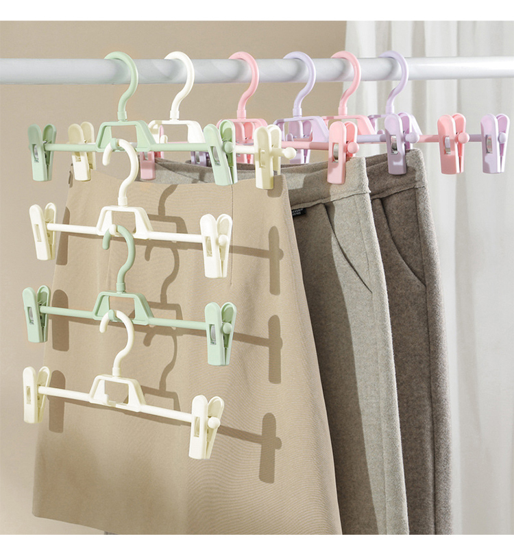 ハンガー ズボン スカート ハンガー すべらない ズボンハンガー スカートハンガー  クリップハンガー パンツ 10本セット 連結 プラスチック ボトム用 ズボン用 スラックスハンガー ボトムハンガー タオル 洗濯 おしゃれ AUV