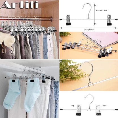 ハンガー ステンレス ステンレスハンガー 40本 ズボンハンガー 10本 ズボン スカート 跡がつかない 肩 滑らない 頑丈 錆びにくい 曲がらない スリムタイプ 省スペース 収納便利 乾湿両用 かさばらない