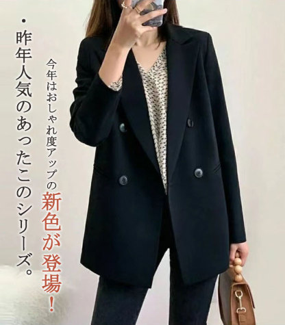 <br>テーラードジャケット レディース 春 大きいサイズ きれいめ アウター 長袖 ロング丈 ライトアウター 羽織り 裏地 無地 お洒落 カジュアル シンプル フォーマル フェミニン