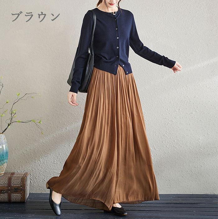 ワイドパンツ レディース 夏 冷感 春夏秋冬 ボトムス パンツ ウェストゴム 涼感素材 レディース長ズボン ガウチョパンツ ロング丈 ゴム 春夏 無地 体型カバー 脚長 ハイウエスト 薄手 ゆったり ひんやり 着痩せ 美脚