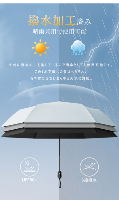 日傘 折りたたみ傘 完全遮光 超軽量220g JIS認証済 完全遮光 晴雨兼用 レディース UVカット100% 軽量 ワンタッチ 自動開閉 丈夫 6本骨 遮熱 紫外線100カット 撥水加工 UPF50+5級撥水 日焼け防止 無地 子供 人気 おすすめ