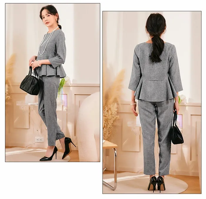 スーツ パンツスーツ レディース スリムパンツ 大きい 入学式 入園式 卒業式 卒園式 七五三 40代 50代 30代 コーデ フォーマル 結婚式 仕事 セットアップ 春 夏 秋 冬 長袖 高級感 上品 大人可愛い