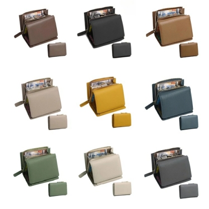 ミニ財布 レディース 財布 かわいい 三つ折り 3つ折り コンパクト 財布 小さい財布 ミニウォレット カードケース カード入れ おしゃれ シンプル 小銭入れ 定期入れ 黒 白 緑 黄 軽量 プチプラ 高見え 母の日