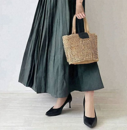 ワンピース ギャザー 綿混 パフスリーブ 切り替え ロング丈 長袖 フェミニン雰囲気 春秋 無地 大人可愛い カジュアル フォーマル 結婚式 ふんわり Aライン 披露宴 ロングワンピース 着痩せ きれいめ 高級感 上品 体型カバー