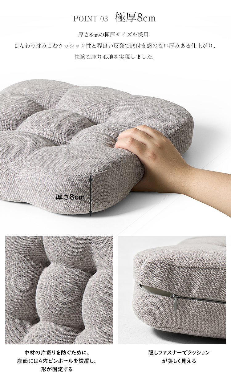座布団 クッション フロアクッション 四角 椅子用  40×40 低反発 チェアパッド クッション シート 座る 座ぶとん 極厚 角型 厚手 分厚い コンパクト 北欧 椅子 沈まない 硬め モダン シンプル 背もたれ 子供 腰痛 体圧分散 かわいい おしゃれ