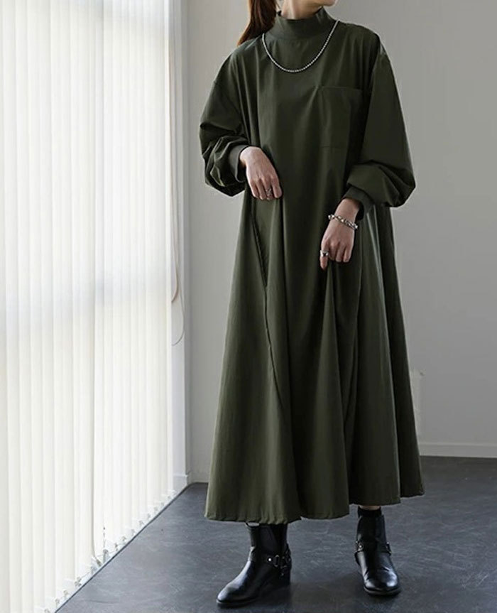 ロングワンピース レディース マキシワンピース マキシワンピ 長袖 ワンピース ロング丈 大きいサイズ 体型カバー ゆったり カジュアル 大人 着痩せ 30代 40代 50代 春 秋 冬 きれいめ