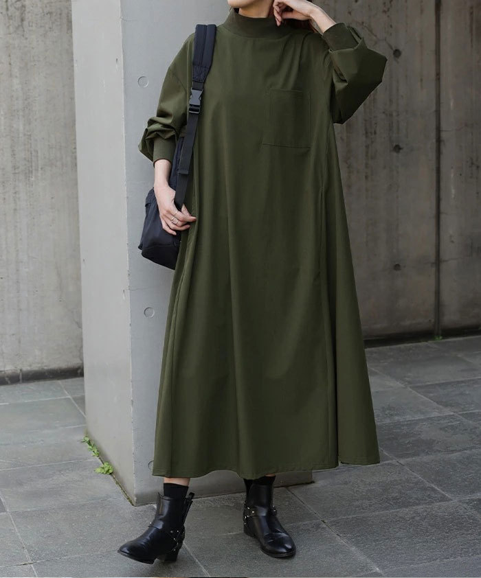 ロングワンピース レディース マキシワンピース マキシワンピ 長袖 ワンピース ロング丈 大きいサイズ 体型カバー ゆったり カジュアル 大人 着痩せ 30代 40代 50代 春 秋 冬 きれいめ