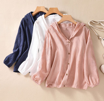 麻 ジャケット 綿麻ジャケット 綿麻コート フード付き レディース 春 大きいサイズ きれいめ UVカット 紫外線カット アウター 長袖 ロング丈 ライトアウター 羽織り 無地 お洒落 カジュアル シンプル フォーマル 