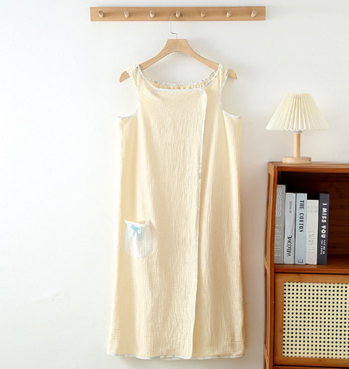 ラップタオル 大人用 ダブルガーゼ 綿100% キャミソール ボタン付き ガーゼ 巻きタオル タオル 着るタオル プールタオル ガーゼタオル タオルドレス 湯上りワンピース ジム エステ レディース 吸水速乾 無地 温泉 プール