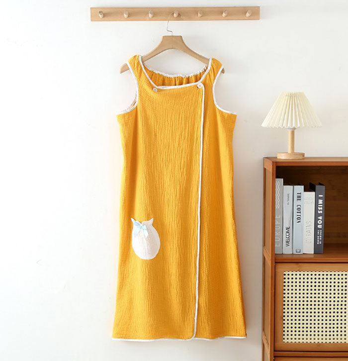 ラップタオル 大人用 ダブルガーゼ 綿100% キャミソール ボタン付き ガーゼ 巻きタオル タオル 着るタオル プールタオル ガーゼタオル タオルドレス 湯上りワンピース ジム エステ レディース 吸水速乾 無地 温泉 プール