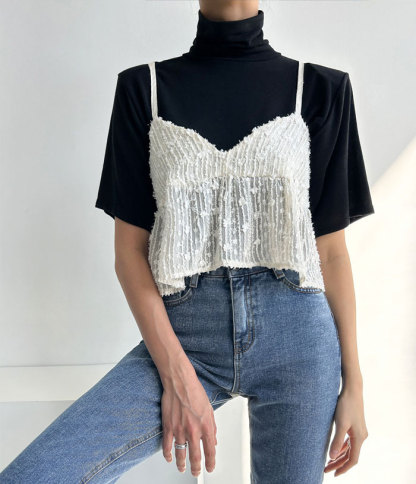 キャミビスチェ レディース フリル ペプラム ビスチェ キャミ キャミソール タンクトップ ベスト レース レースベスト レイヤード風 おしゃれ 重ね着 トップス 大人 可愛い 春 秋 夏