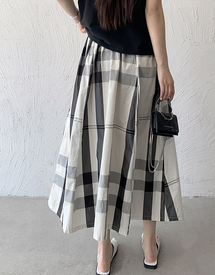 スカート ロングスカート レディース チェック柄 大きいサイズ フレアスカート フレア ボトムス 春 秋 春物 ロングスカート ミモレ丈 シンプル きれいめ 大人 可愛い ブラック カジュアル 大人可愛い 送料無料