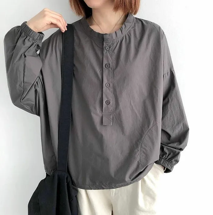 長袖tシャツ レディース シャツブラウス 長袖 コットン 綿混 ゆるt きれいめ 大きいサイズ 体型カバー シンプル かわいい 無地 長袖ブラウス トップス 柔らかい おしゃれトップス 春 夏 ゆったり 大人可愛い 着痩せる 送料無料