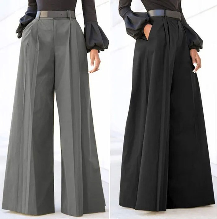 ロングパンツ 欧米風 ワイドパンツ スカーチョ タックパンツ タックワイドパンツ フレアパンツ レディース きれいめ 股上深め 大きいサイズ 春秋 ゆったりシルエット おしゃれ 大人可愛い 体型カバー 着痩せ