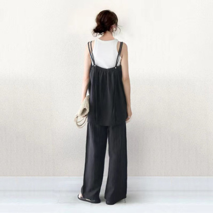 キャミ セットアップ レディース カジュアル ペプラム ビスチェ キャミソール 上下セット 夏 ワイドパンツ キャミセットアップ ゆるゆる サラサラ 可愛い お出かけ ゆったり 涼しげ おしゃれ 着痩せ 旅行