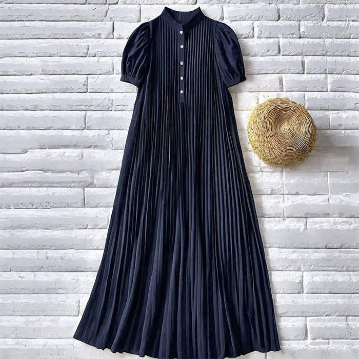 シフォン ワンピース ロングワンピース シフォンワンピース レディース 無地 半袖 きれいめ 体型カバー ハイウエスト 脚長効果 ロングワンピ マキシ丈 大きいサイズ 涼しげ Aライン 春 夏