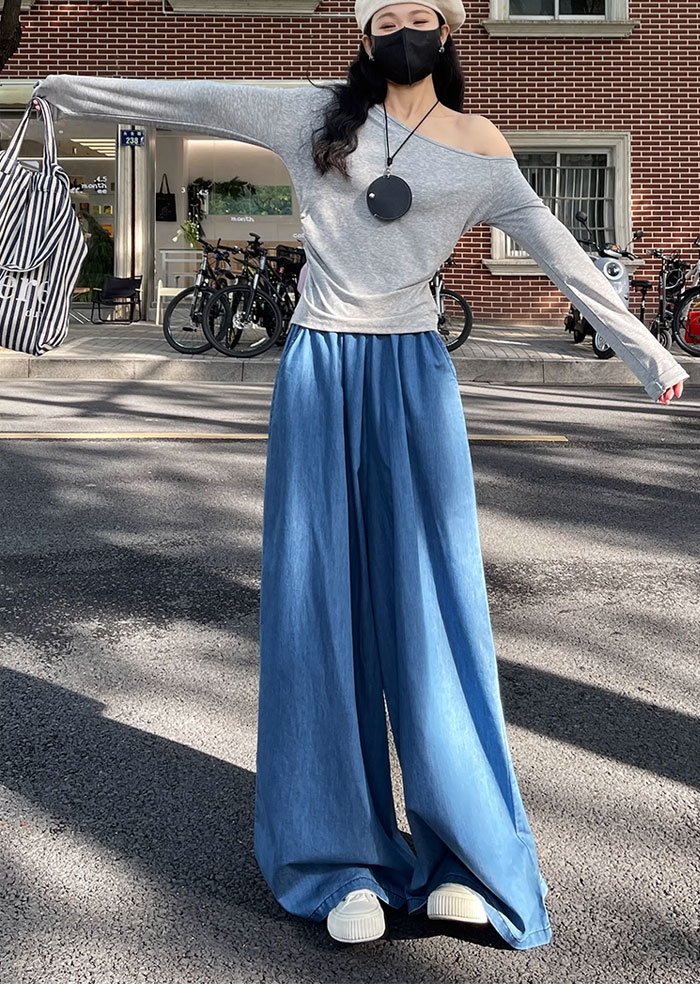 ジーンズ デニムスカーチョ スカーチョ ロングパンツ ワイドパンツ デニム デニムパンツ レディース 春夏 股上深め 大きいサイズ フレアパンツ ゆったりシルエット おしゃれ 可愛い 体型カバー 着痩せ