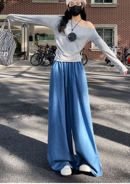 ジーンズ デニムスカーチョ スカーチョ ロングパンツ ワイドパンツ デニム デニムパンツ レディース 春夏 股上深め 大きいサイズ フレアパンツ ゆったりシルエット おしゃれ 可愛い 体型カバー 着痩せ