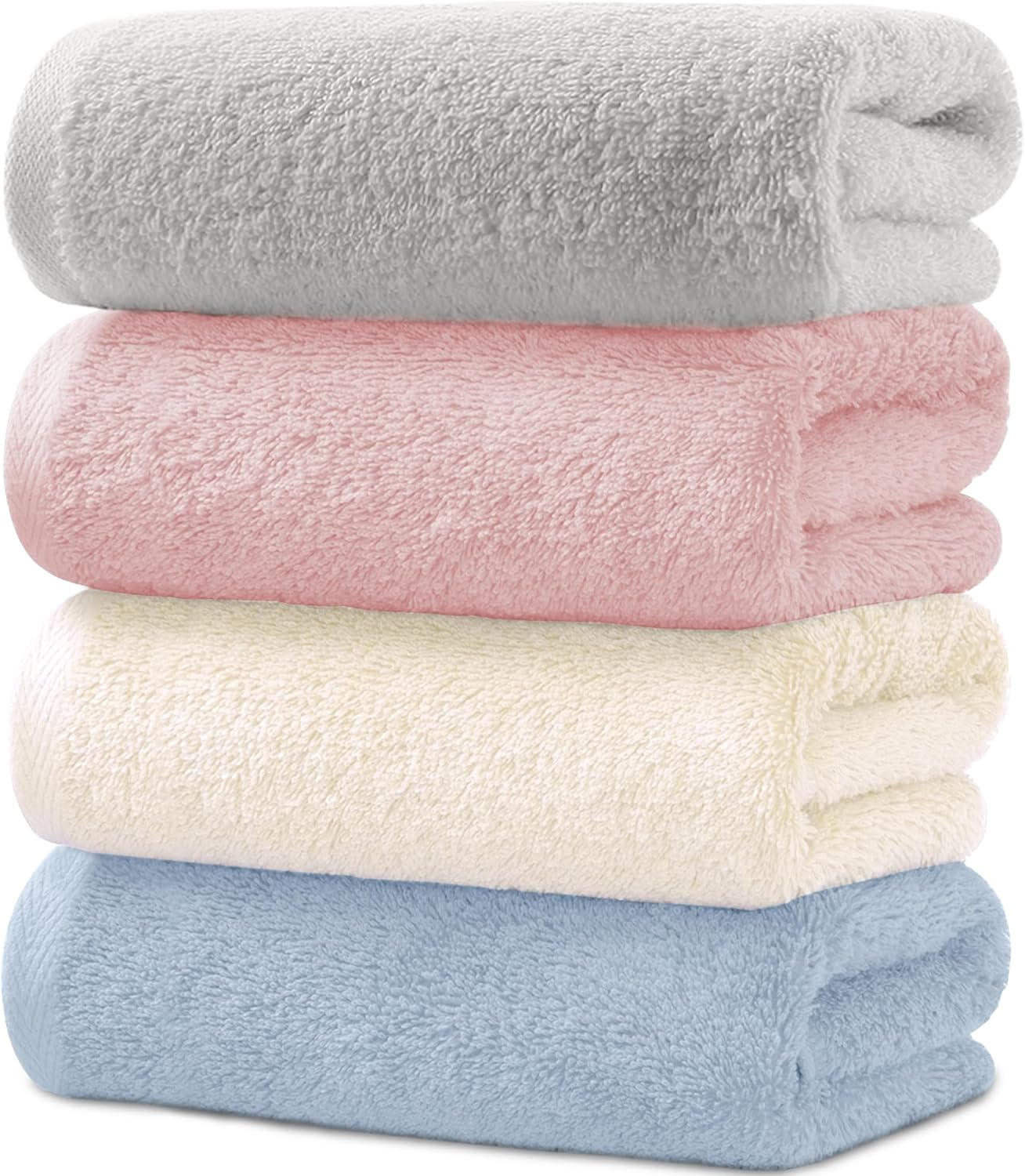 バスタオル 大判 速乾 コットン 綿100% 薄手 タオル 60×120cm 4枚セット 2枚セット 北欧風 無地 瞬間吸水 手ぬぐい ギフト 家庭用 ホテル 業務用 無地 ふわふわ 毛羽落ち少ない