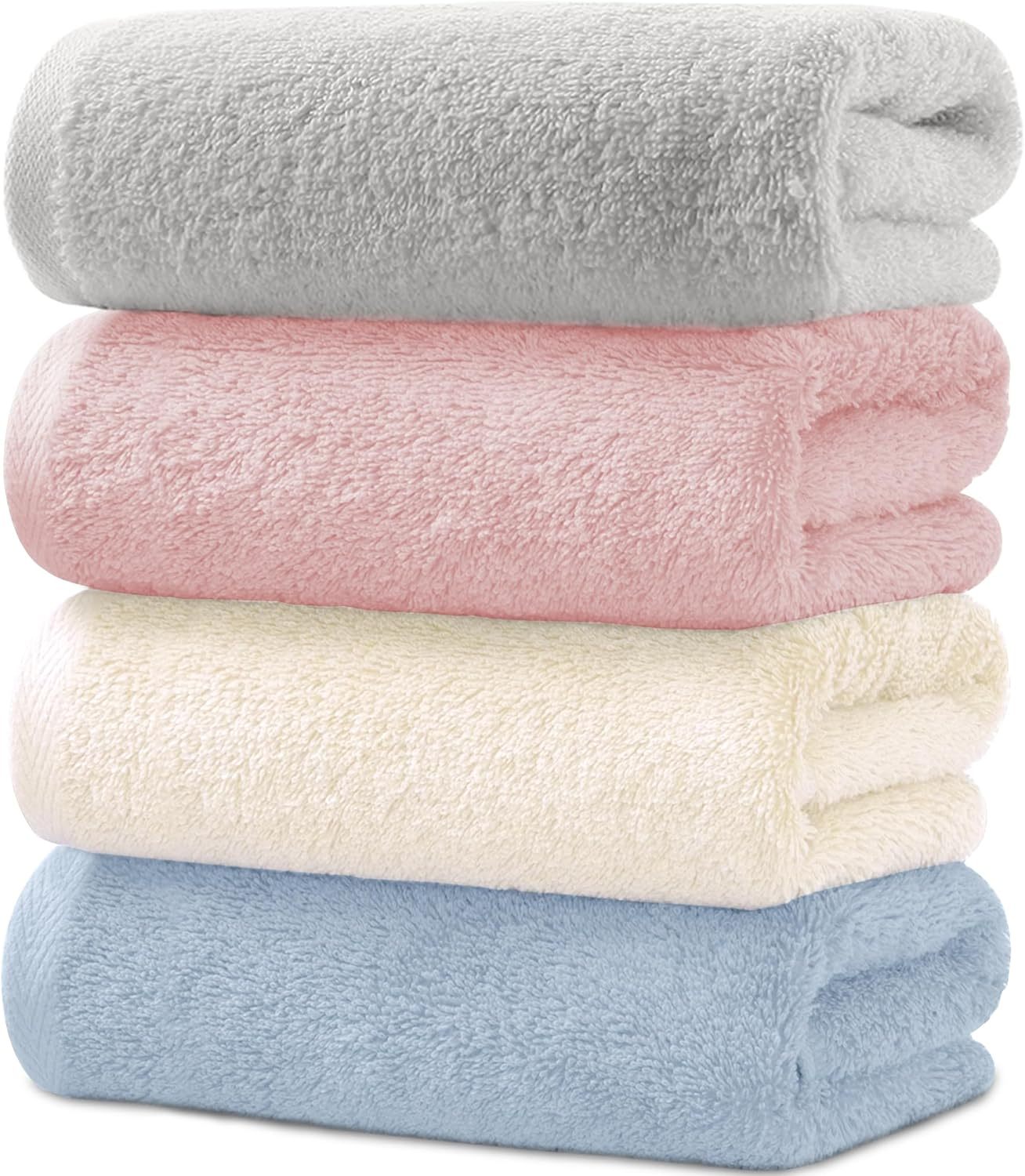 バスタオル 大判 速乾 コットン 綿100% 薄手 タオル 60×120cm 4枚セット 2枚セット 北欧風 無地 瞬間吸水 手ぬぐい ギフト 家庭用 ホテル 業務用 無地 ふわふわ 毛羽落ち少ない
