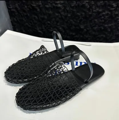 サンダル メッシュ パンプス 2WAY レディース フラット ペタンコ シューズ メッシュ素材 夏コーデサンダル スリッパ サマー 夏 春 靴 軽い 柔らかい 歩きやすい 疲れにくい 痛くない 大人 上品 パーティ ビーチ お出かけ