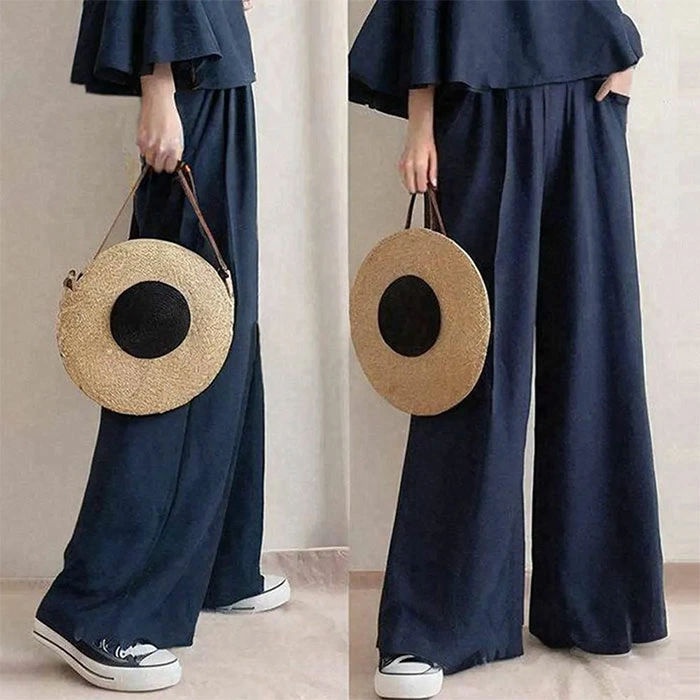 セットアップ ロングパンツ 2点セット パンツドレス 七分袖 フレア袖 ワイドパンツ ママスーツ レディース 春秋 春夏 パンツスーツ 女の子 結婚式 卒業式 入学式 大人 上品 ハイウエスト おしゃれ 体型カバー ゆったり OL 社会人 着回し