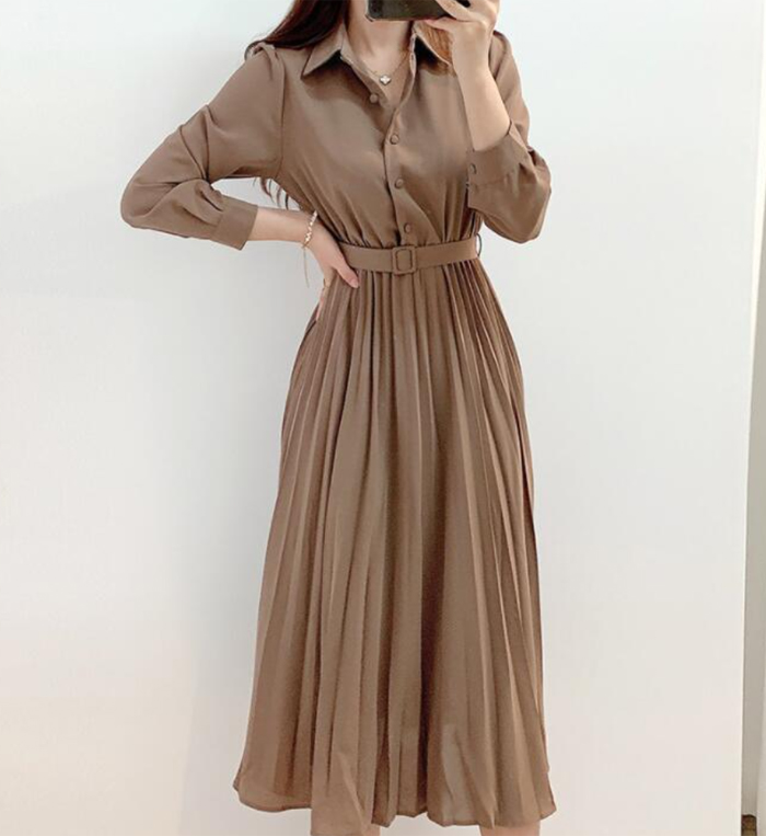 シフォンワンピース　シャツワンピース　ワンピース　長袖　シフォン　ロングワンピース　ギャザー　大きいサイズ　結婚式　二次会　お出かけ　お呼ばれ　おしゃれ　可愛い　大人　上品　カジュアル　フォーマル　体型カバー　着瘦せ