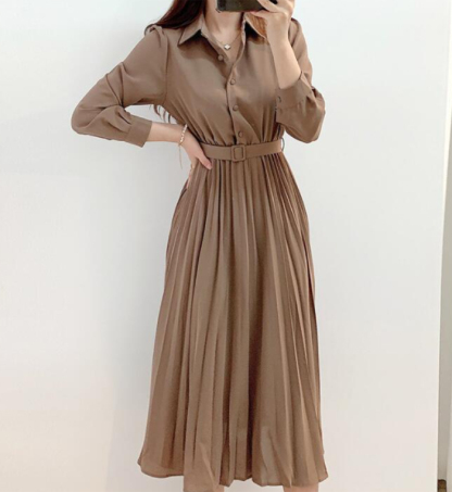 シフォンワンピース　シャツワンピース　ワンピース　長袖　シフォン　ロングワンピース　ギャザー　大きいサイズ　結婚式　二次会　お出かけ　お呼ばれ　おしゃれ　可愛い　大人　上品　カジュアル　フォーマル　体型カバー　着瘦せ