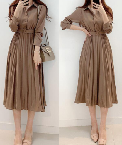 シフォンワンピース　シャツワンピース　ワンピース　長袖　シフォン　ロングワンピース　ギャザー　大きいサイズ　結婚式　二次会　お出かけ　お呼ばれ　おしゃれ　可愛い　大人　上品　カジュアル　フォーマル　体型カバー　着瘦せ