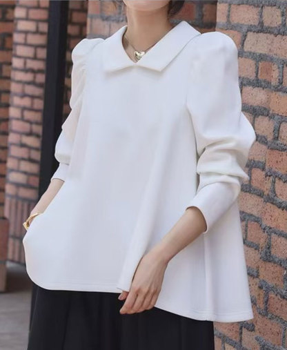 パーカー レディース スウェット パフスリーブ 暖かい あたっか トップス 長袖 プルオーバー ゆったり おしゃれ 無地 シンプル 韓国風 秋冬新作 きれいめ 大人可愛い 体型カバー 20 30 40 50代