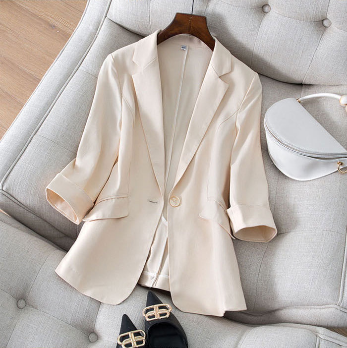 麻 テーラードジャケット レディース 春 大きいサイズ きれいめ 麻 アウター 七分袖 ミドル丈 ライトアウター 羽織り 裏地 無地 お洒落 カジュアル シンプル フォーマル ジャケット OL 入学 卒業式 オフィス 大人可愛い 送料無料 レギュラー