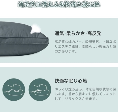 枕 肩こり 高反発枕 まくら ホテル仕様 首が痛くならない 人気 pillow 安眠枕 綿100% 43 63 横向き寝 洗える 立体構造 首が痛くならない ピローケース着脱可能 プレゼント