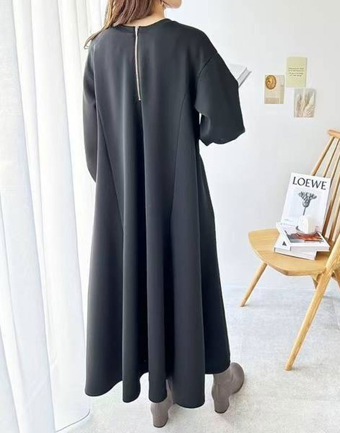 ワンピース 秋 レディース 長袖 Aライン 2WAY ゆったり ロングワンピース マキシワンピース ドレス レディース 春 秋 冬 きれいめ 着痩せ パーカーワンピース オーバーサイズ おしゃれ 卒業式 結婚式 体型カバー