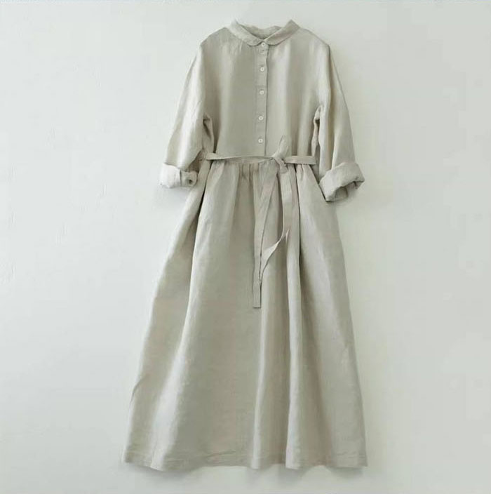 シャツワンピース 綿麻 レディース ロングワンピース シャツワンピ きれいめ 春 長袖 夏 大きいサイズ コットンリネン ロングワンピース ロング 綿麻ワンピ ミモレ丈 Aライン カジュアル 大人 可愛い 体型カバー エレガント 送料無料 ゆるっと 大人可愛い 着痩せ