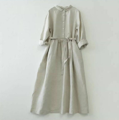 シャツワンピース 綿麻 レディース ロングワンピース シャツワンピ きれいめ 春 長袖 夏 大きいサイズ コットンリネン ロングワンピース ロング 綿麻ワンピ ミモレ丈 Aライン カジュアル 大人 可愛い 体型カバー エレガント 送料無料 ゆるっと 大人可愛い 着痩せ