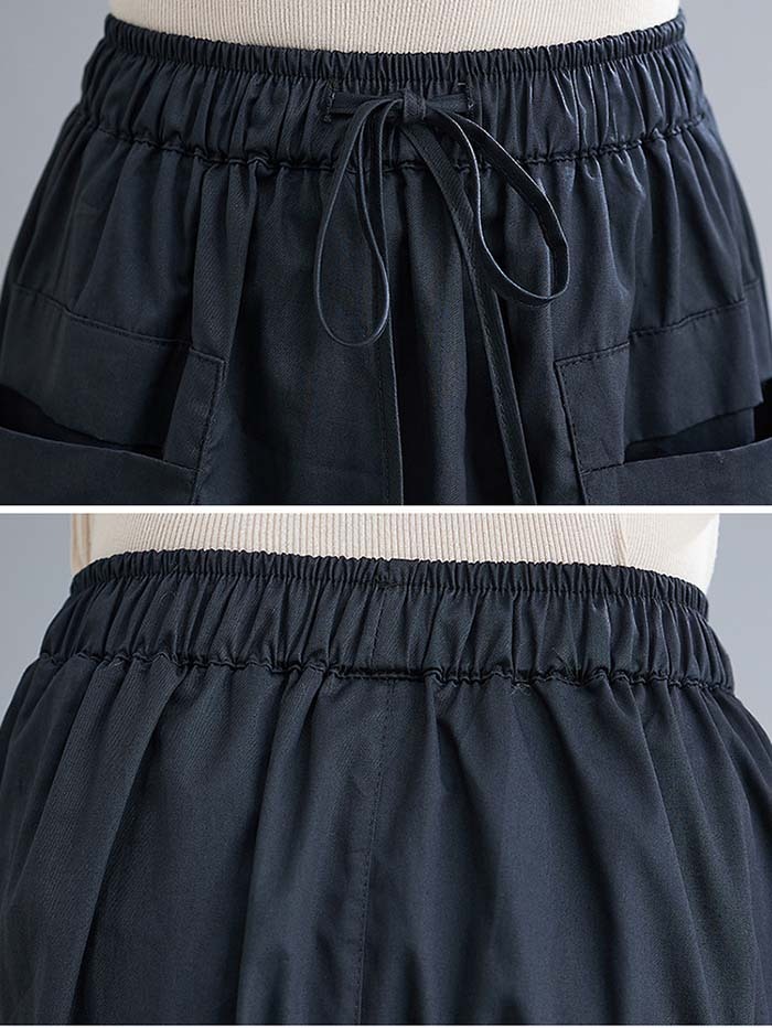 ロングスカート 綿 スカート ブラック ロング レディース 黒 大きいサイズ 無地 ボトムス 春夏 春物 シンプル きれいめ 大人可愛い カジュアル ハイウエスト ゴムウエスト ポケット付き お出かけお呼ばれ コーデやすい 着瘦せ効果 送料無料