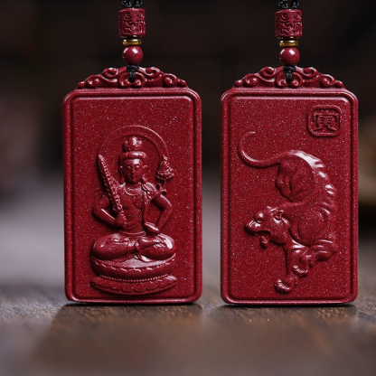 Vermilion Zodiac Guardian God Pendant