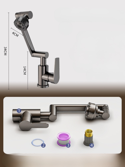 1080° mechanical arm rotating faucet