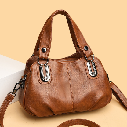 Soft Leather Large Capacity Multi-Compartment Shoulder Bag